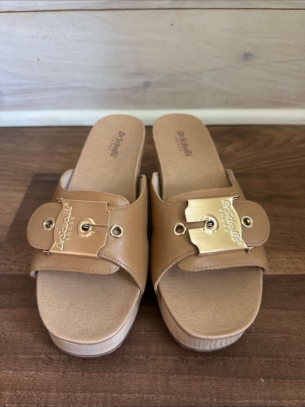 Dr. Scholl's Original Max Too Platform Sandal-Honey Leather-Size 7-NWT- OTO - Picture 2 of 8